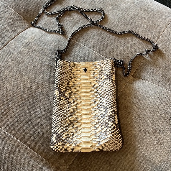 J Markell Ella crossbody python bag in natural - Picture 2 of 8
